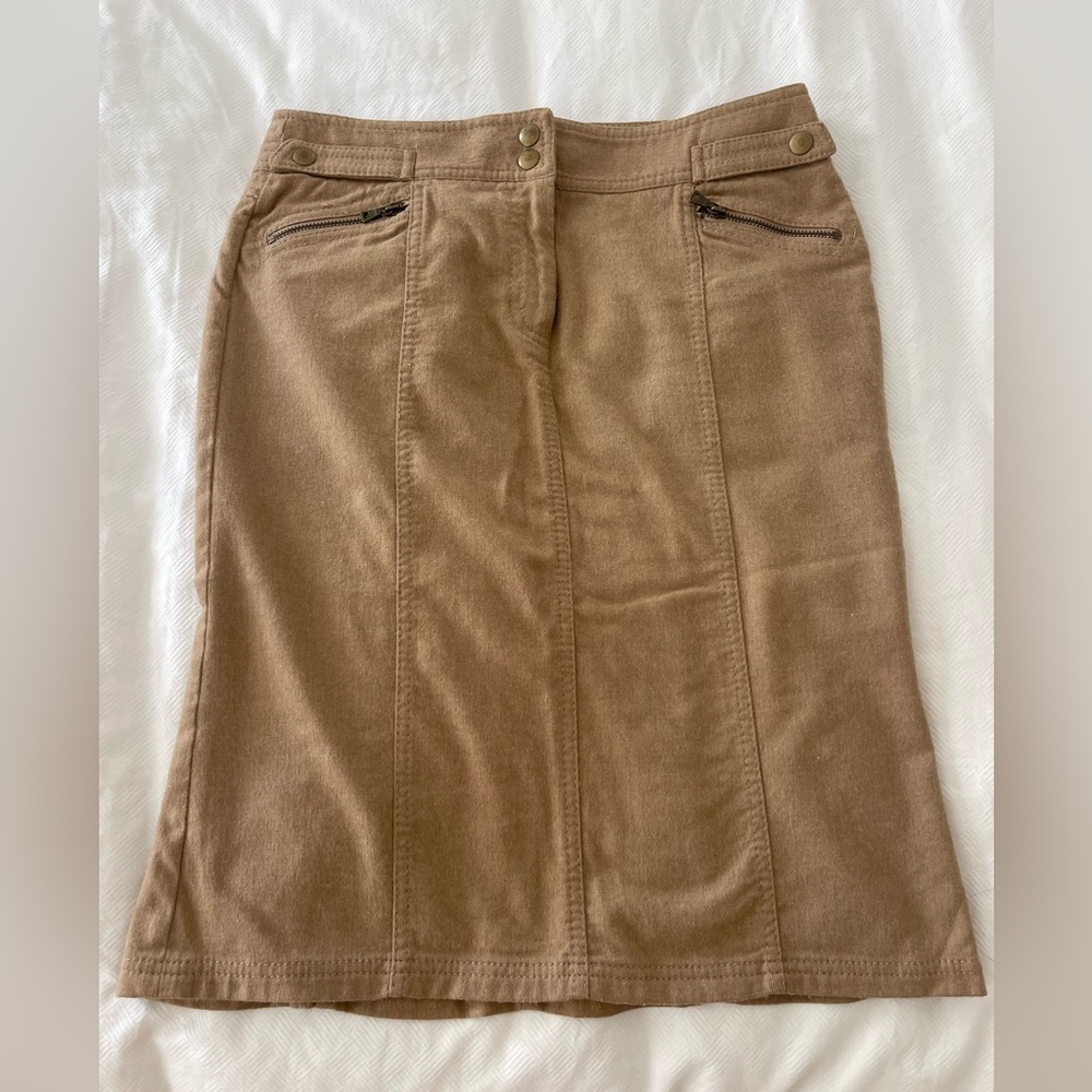 Express Women’s Wool Blend Midi Pencil Skirt/Tan/ Size 4